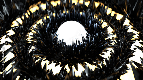 Glowing rings and glossy bl...