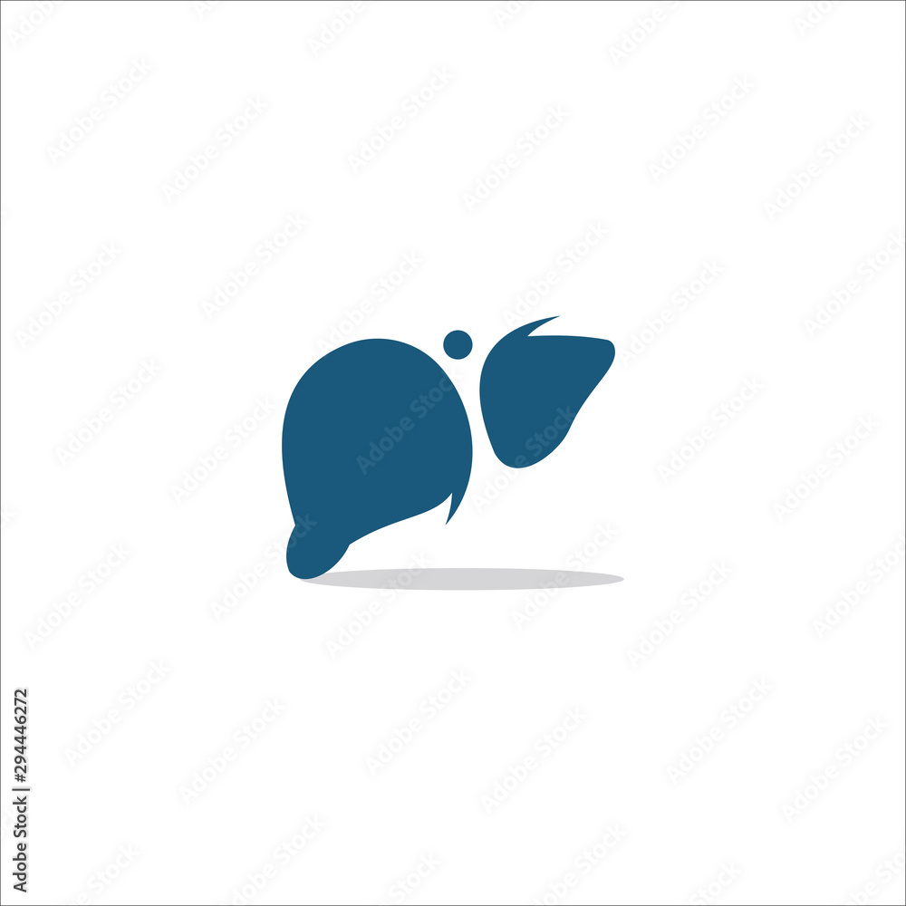 Liver icon human organ. Grey isolated sign on white background. Liver ...