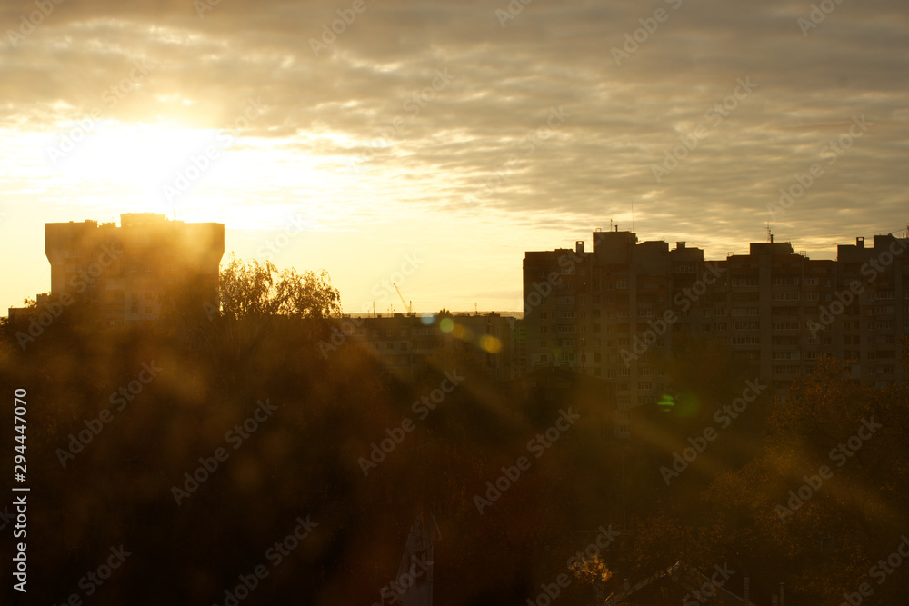 Fototapeta premium sunset over the city