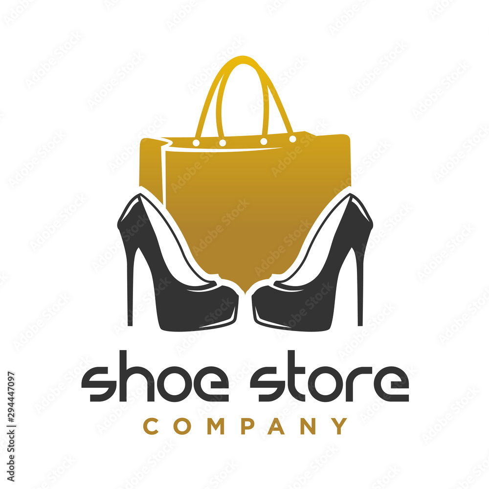 logo design shoes and women's handbag shop - obrazy, fototapety, plakaty 
