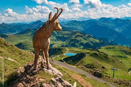 Quadro su tela Beautiful alpine view at the famous Kitzbüheler Horn, Kitzbühel, Tyrol, Austria
