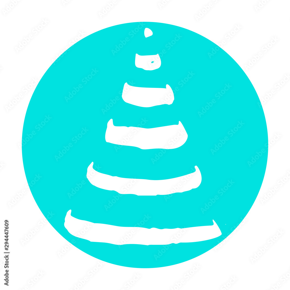 Minimalistic hand drawn Christmas tree fir icon isolated on white background. New Year minimal concept. Vector illustration. Can be used for greeting card, invitation, banner, web Minimalistic hand drawn Christmas tree fir icon isolated on white background. New Year minimal concept. Vector illustration. Can be used for greeting card, invitation, banner, web