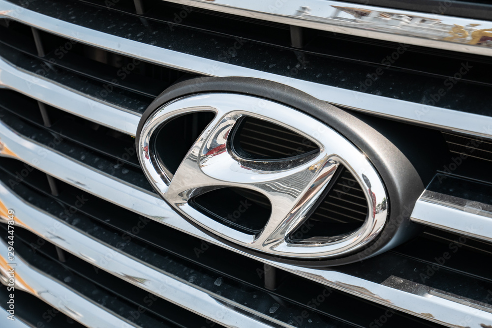 Bangkok, Thailand - September 29, 2019: Hyundai logo is seen on the ...
