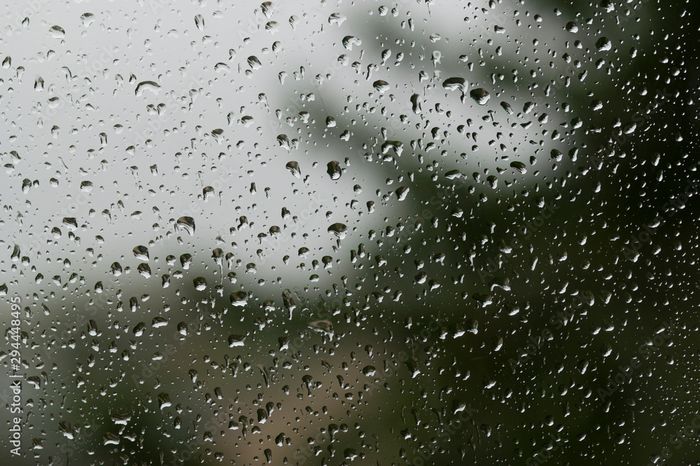 Natural water drops on glass Natural water drops on glass