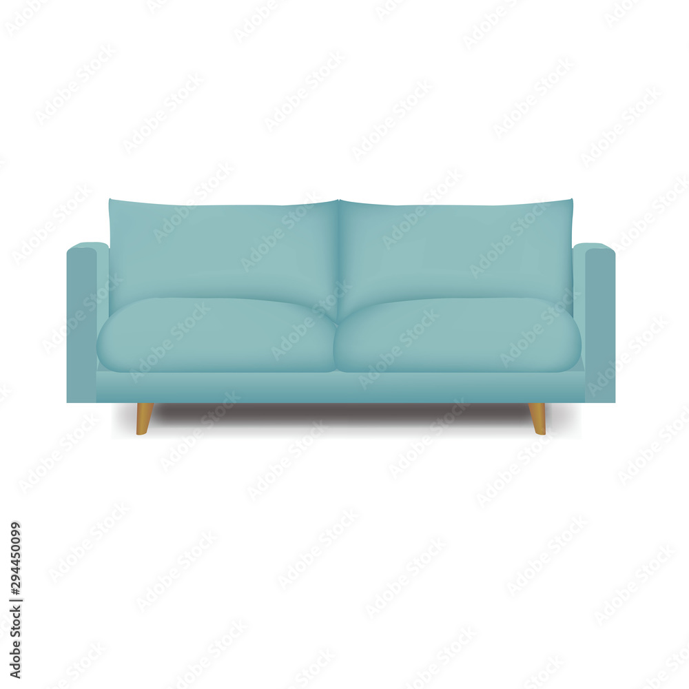 Mint Modern Sofa Isolated White Background Mint Modern Sofa Isolated White Background