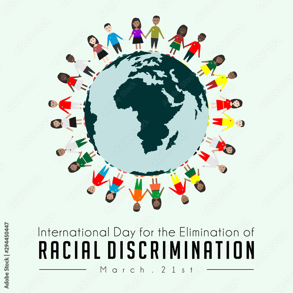 International Day for the Elimination of Racial Discrimination with the colors of humans from various nations International Day for the Elimination of Racial Discrimination with the colors of humans from various nations