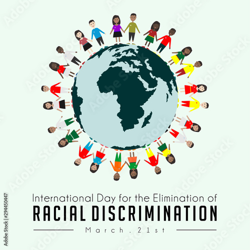 International Day for the Elimination of Racial Discrimination with the colors of humans from various nations
