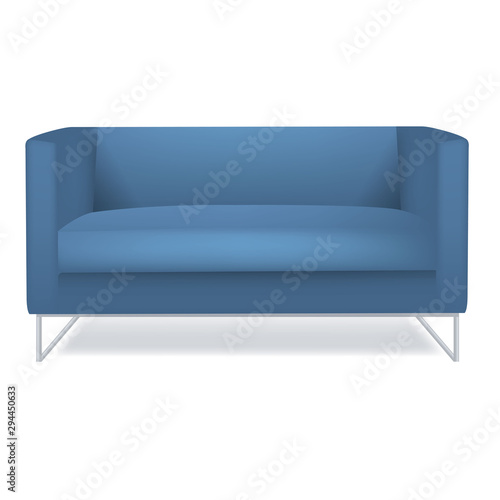 Blue Sofa Isolated White Background