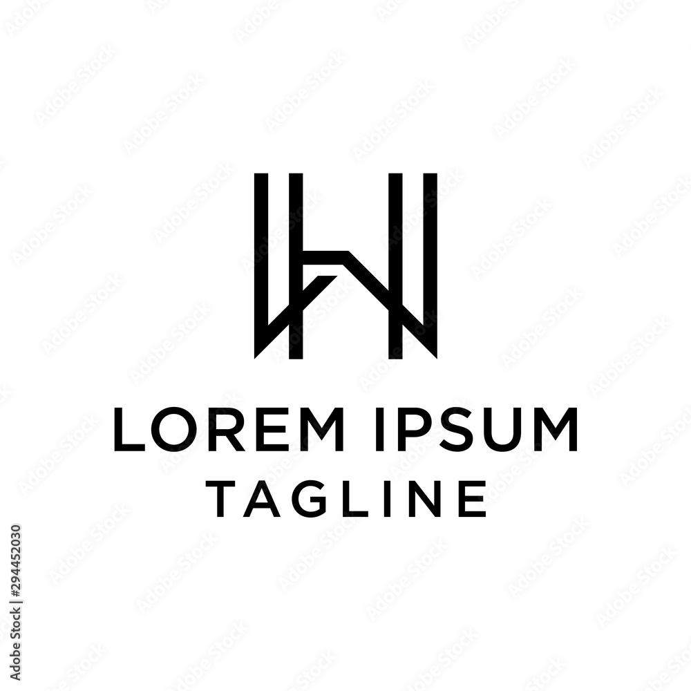 Fototapeta premium initial letter logo WH, HW logo template