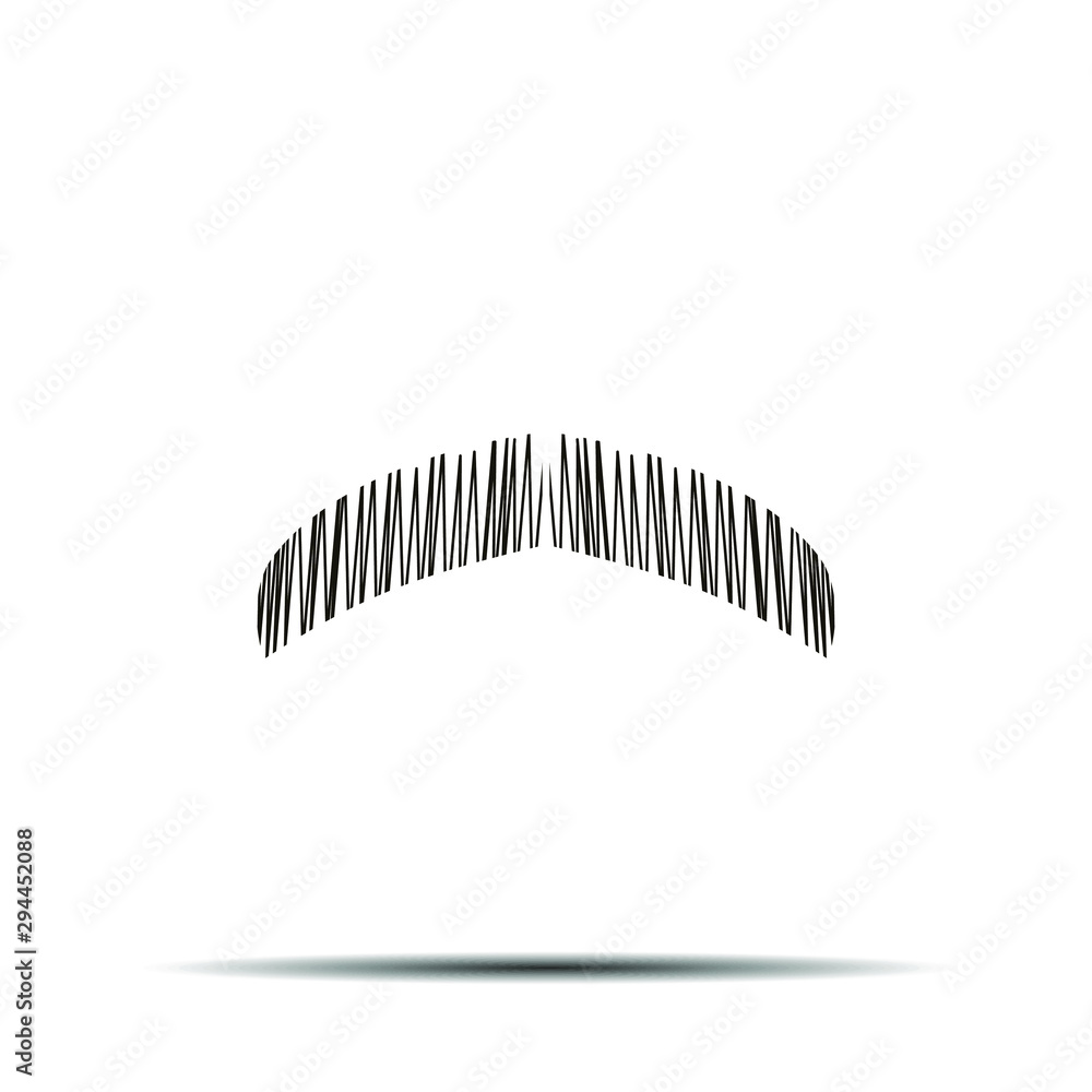 Black mustache creative flat retro desing. Simply and trendy design. Amazing fit for brands, logo, barbershop, background. Mustache set isolated on white background with shadow Black mustache creative flat retro desing. Simply and trendy design. Amazing fit for brands, logo, barbershop, background. Mustache set isolated on white background with shadow