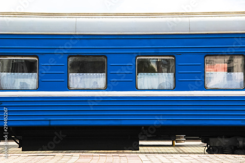 Train's wagon on railway station side view