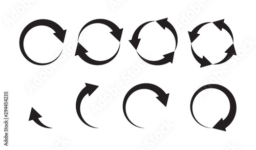 Loader icon. Circle arrows. Progress bar symbol. Vector illustration
