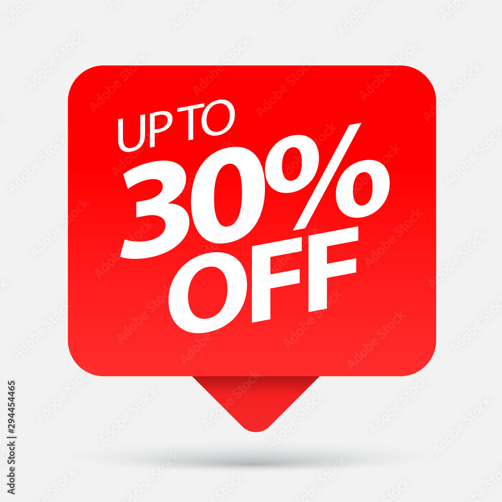 Sale of special offers. Discount with the price is 30 . An ad with a red tag for an advertising campaign at retail on the day of purchase. vector illustration Sale of special offers. Discount with the price is 30 . An ad with a red tag for an advertising campaign at retail on the day of purchase. vector illustration