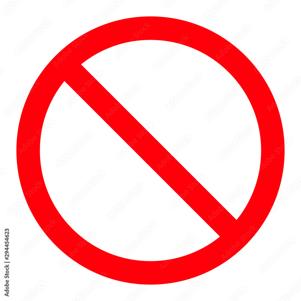 Blank template Prohibition sign, Red circle warning and no entry or access with symbol, simply vector graphic illustration, isolated on white background with Stock Vector | Adobe Stock