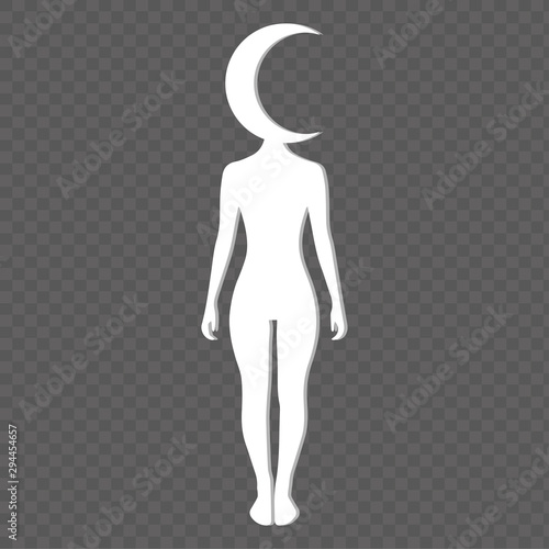 Woman with sun. Creative concept icon. Vector Illustration