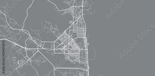 Urban vector city map of Fujairah, United Arab Emirates