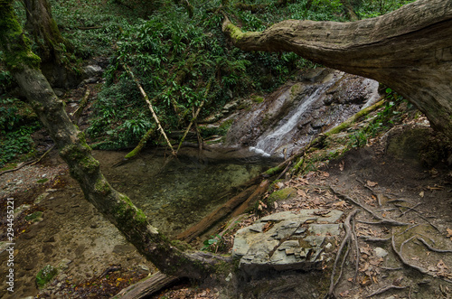 Waterfall near the river Shahe in Sochi