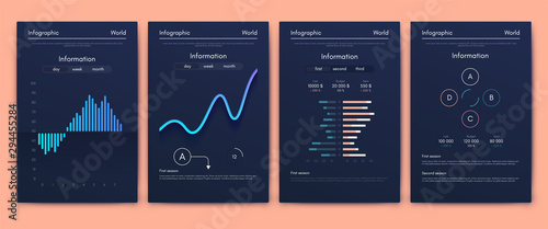 Modern infographic vector concept. Business graphics brochures.