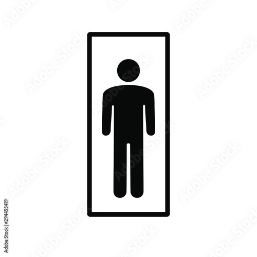 Male, man, gentlemen Toilet Sign vector illustration. Simply flat design for logo, objects and icons. Restroom for Male, Female, Ladies, Gentlemens. 