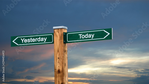 Wall Sign Today versus Yesterday