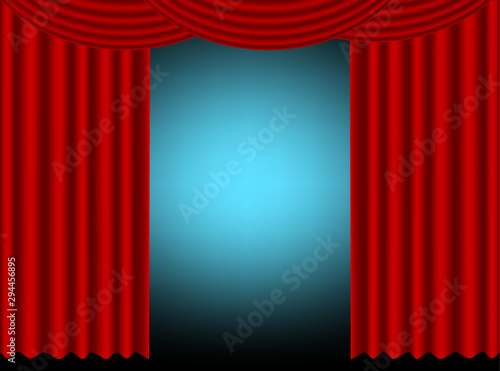 Red curtain. vector illustration