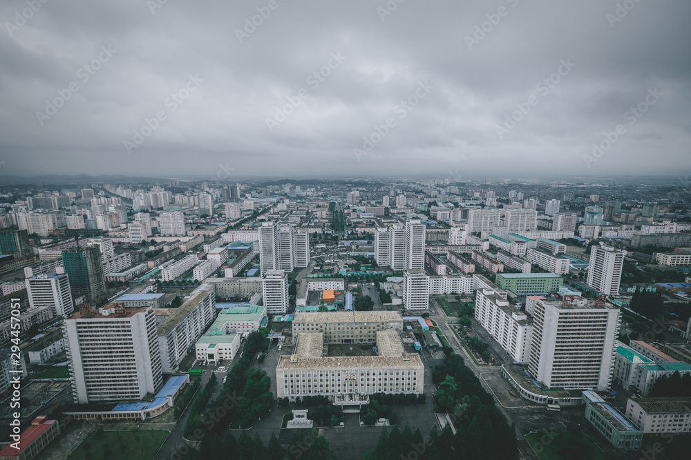 Pyongyang downtown from above