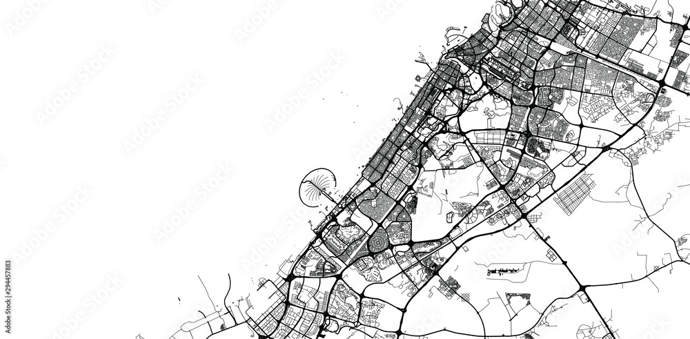 Fototapeta premium Urban vector city map of Dubai, United Arab Emirates