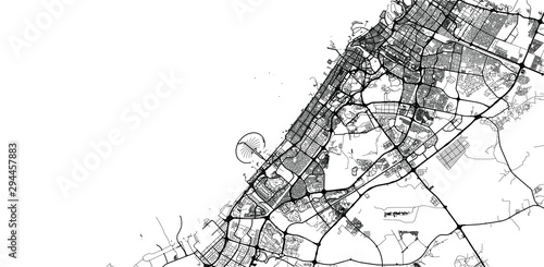 Urban vector city map of Dubai, United Arab Emirates