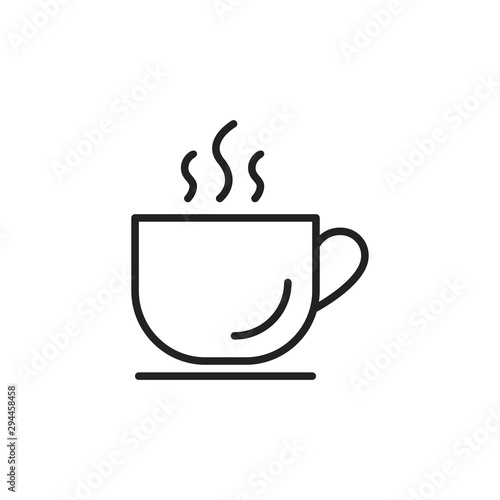 Cup of coffee. Coffee cup icon template black color editable. Coffee symbol Flat vector isolated on white background.