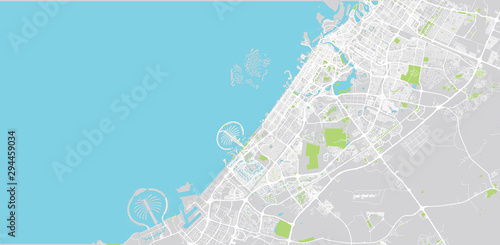 Urban vector city map of Dubai, United Arab Emirates