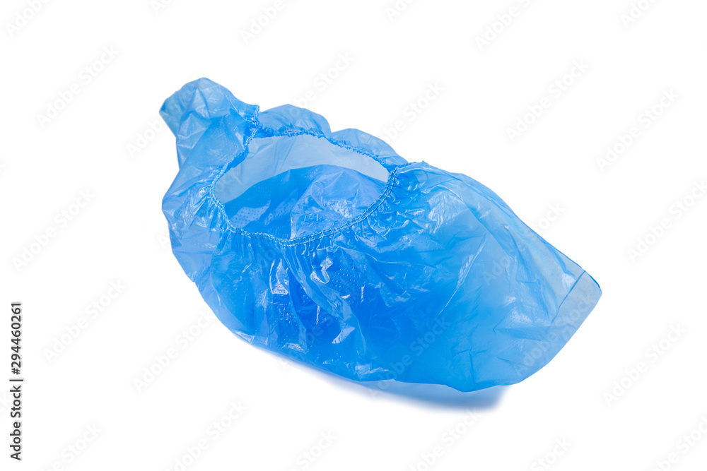 disposable blue shoe covers for hospital visits isolated on white background disposable blue shoe covers for hospital visits isolated on white background