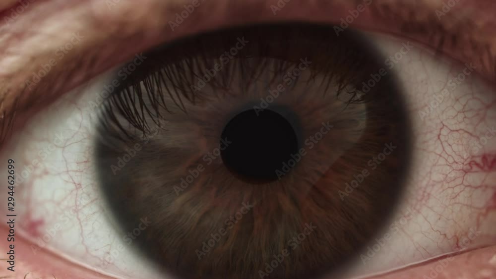 Extreme Close up of a human eye with red veins. Eye irritation vídeo de
