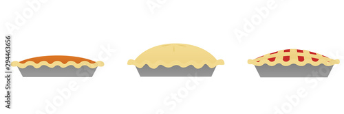 Vector illustration of three different pies