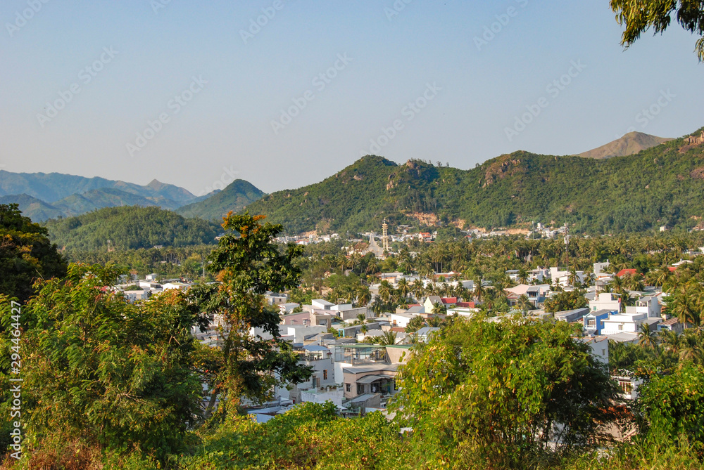 Panorama of Nha Trang city from Po Nagar Towers, Vietnam 