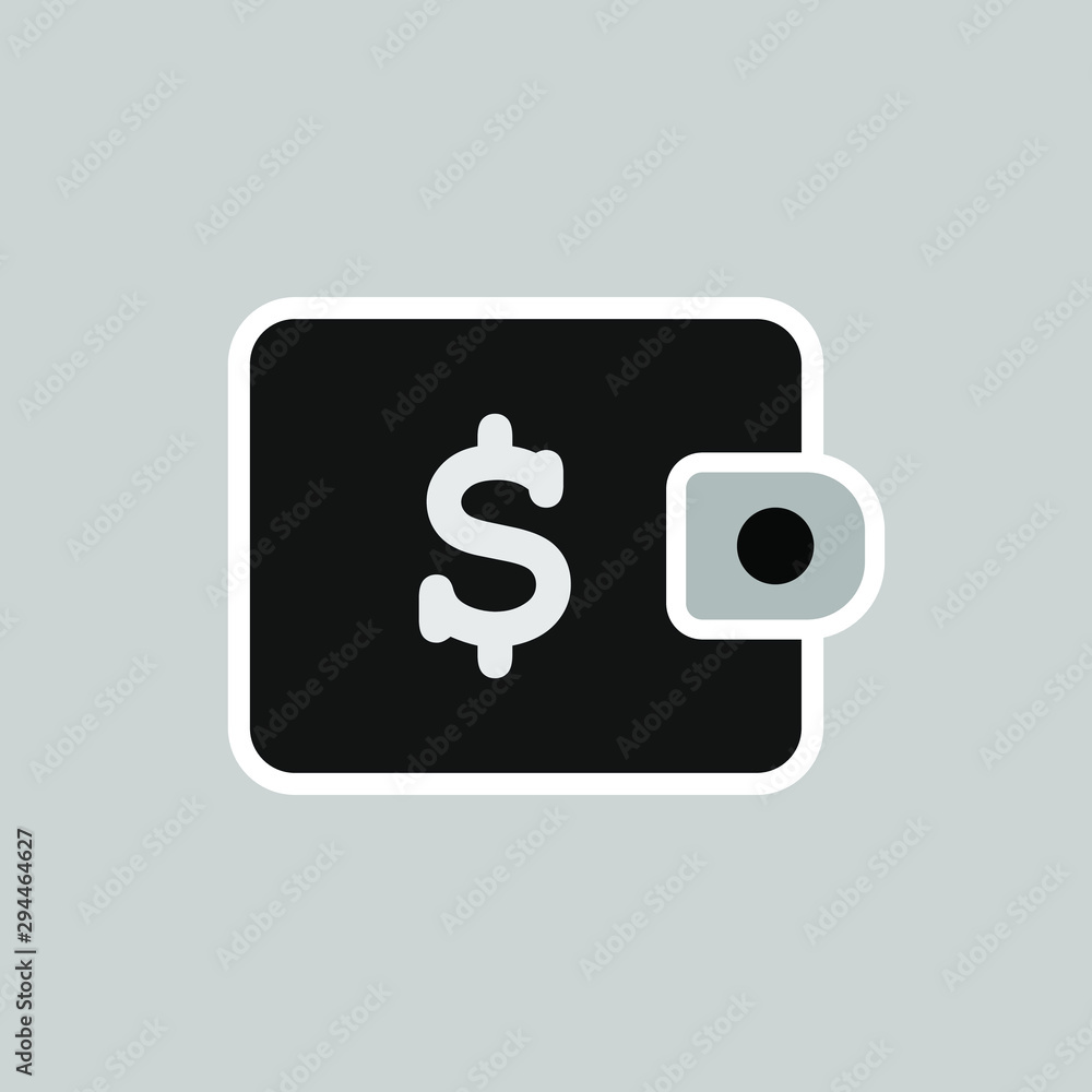 Wallet with money and cash sign dollar symbol. Simply graphic vector illustration for web, background, icon, template. Trendy flat design for your business. Wallet with money and cash sign dollar symbol. Simply graphic vector illustration for web, background, icon, template. Trendy flat design for your business.