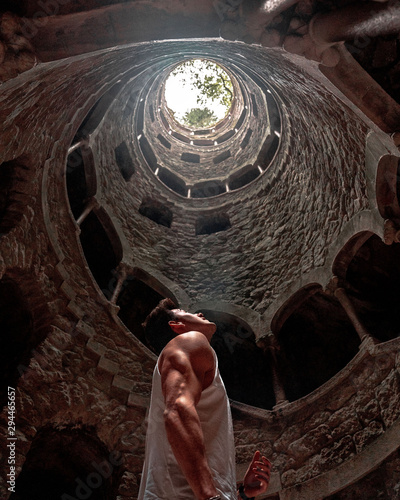 Person looking upward