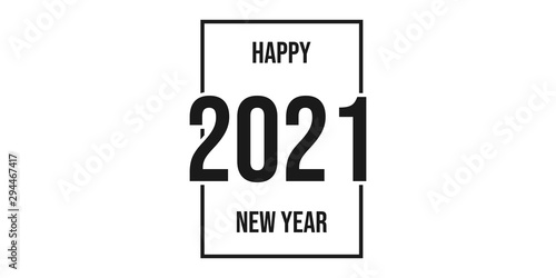 inscription in curved font 2021 on the background. Graphic design with the words happy new year. Vector illustration