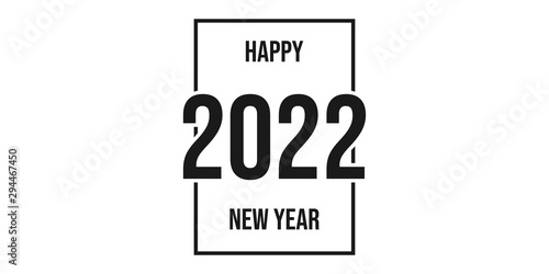 inscription in curved font 2022 on the background. Graphic design with the words happy new year. Vector illustration