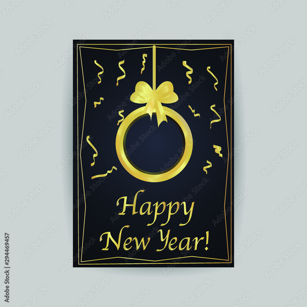 Merry Christmas and Happy new year 2020 greetings cards. Minimalism vector illustration creative golden design. For celebrating, invitation, party with text Merry Christmas and Happy new year 2020 greetings cards. Minimalism vector illustration creative golden design. For celebrating, invitation, party with text
