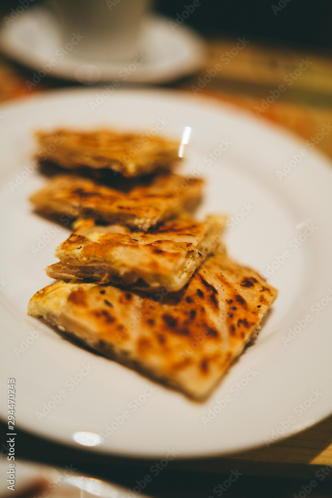 Tasty looking naan cut into squares
