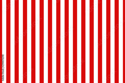 Vector seamless vertical stripes pattern, red and white. Simple background photo