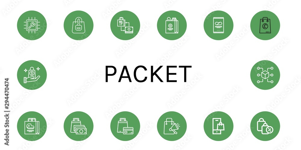 Set of packet icons such as Chip, Shopping bag, Crisps, Packet , packet Set of packet icons such as Chip, Shopping bag, Crisps, Packet , packet