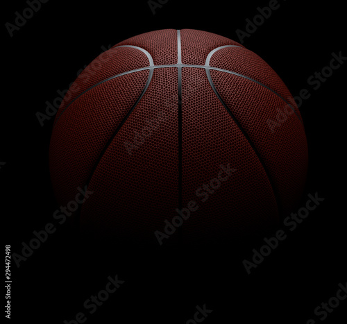 Basketball on black background. 3d render illustration © mylisa