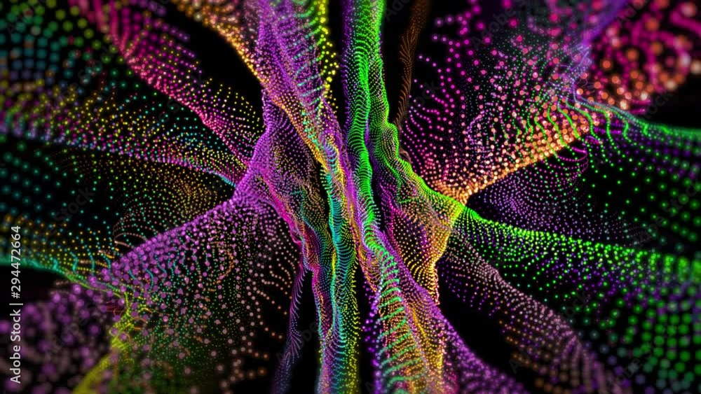 Purple-green abstract fractal form.