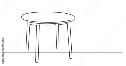 continuous line drawing of simple round table