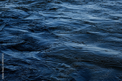 Ocean wavy surface close up. Background shot of aqua sea water surface