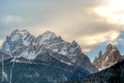 Dolomites mountain in winter