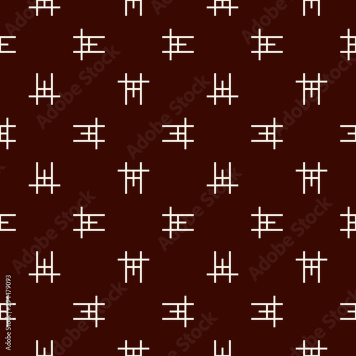 Minimalist seamless pattern with simple geometric ornament. Repeated mini signs abstract background. Modern style