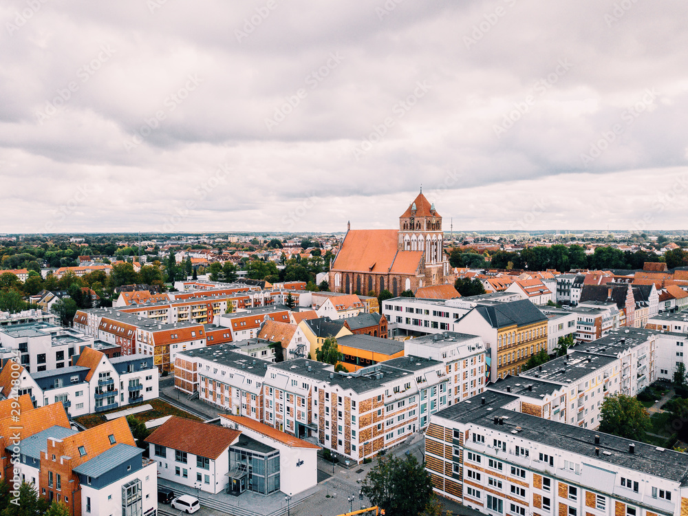 Ryck und Museumshafen Greifswald aus der Luft