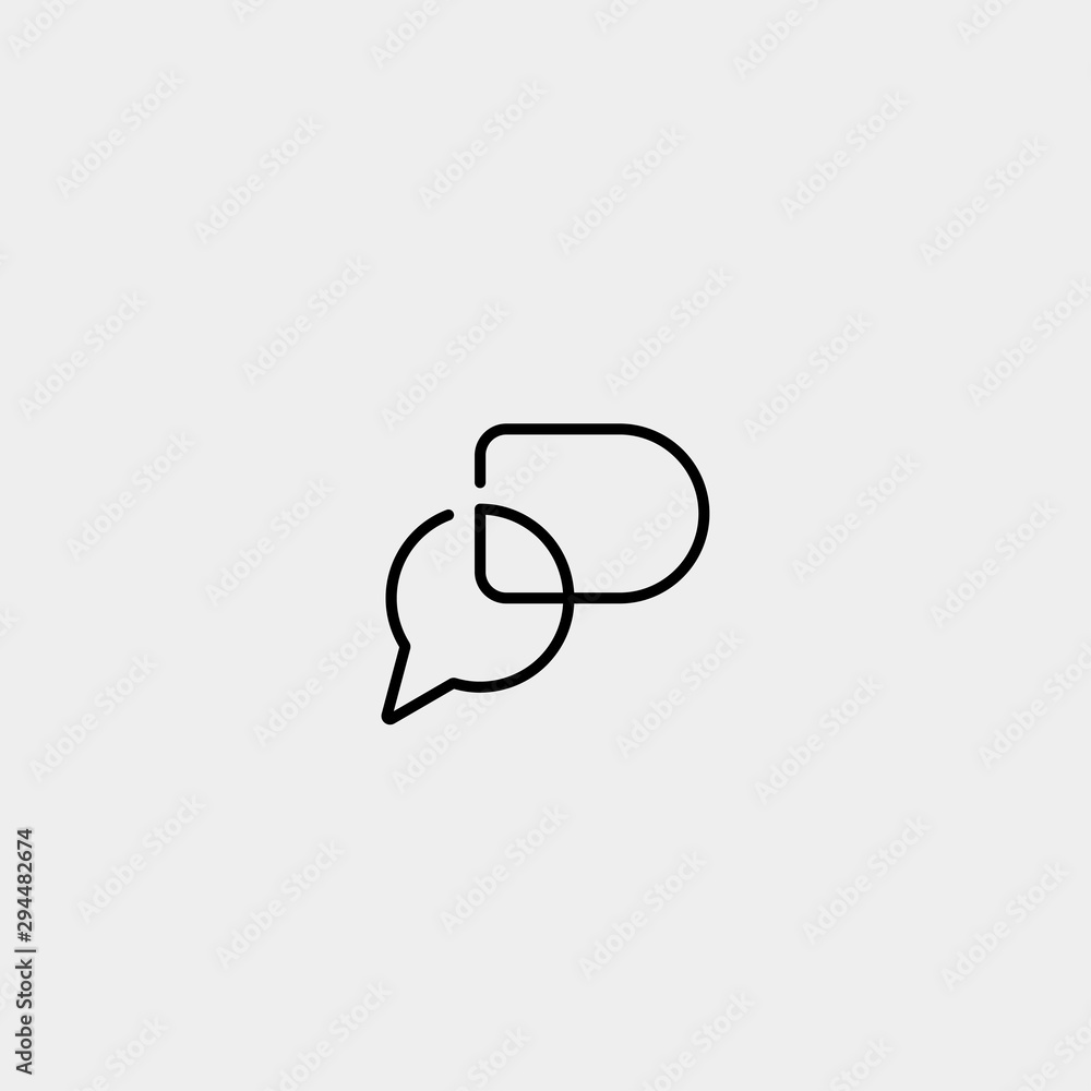 Letter D Chat Logo Template Vector Design